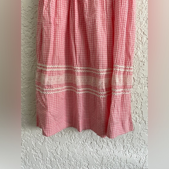 Vintage Picky Jane® x Free People Pink/White gingham midi dress size 8 - Picture 4 of 8